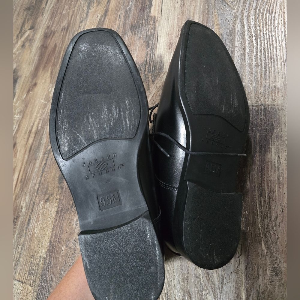 Joseph Abboud Black Leather Dress Shoes Size 9.5 M Excellent Condition - Picture 2 of 5